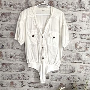Free People Intimately White Bodysuit Size Medium